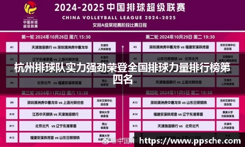 杭州排球队实力强劲荣登全国排球力量排行榜第四名